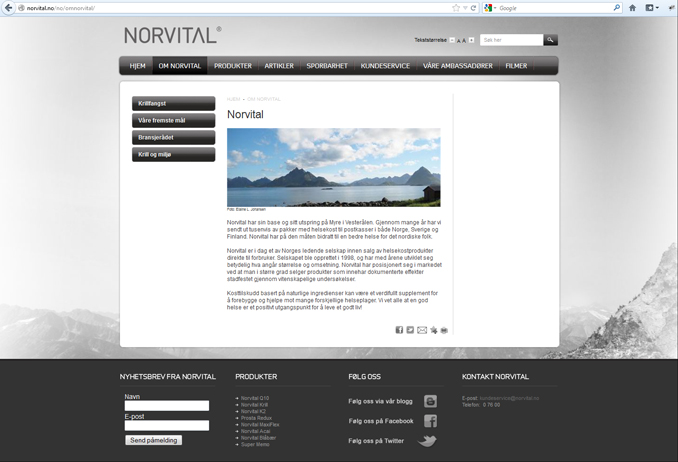 Norvital home page