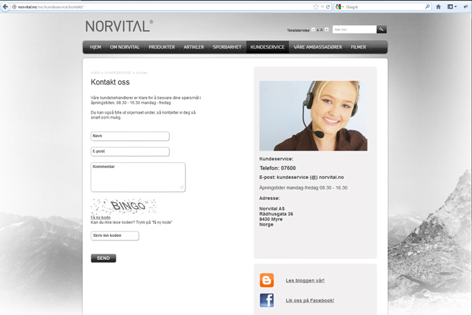 Norvital home page
