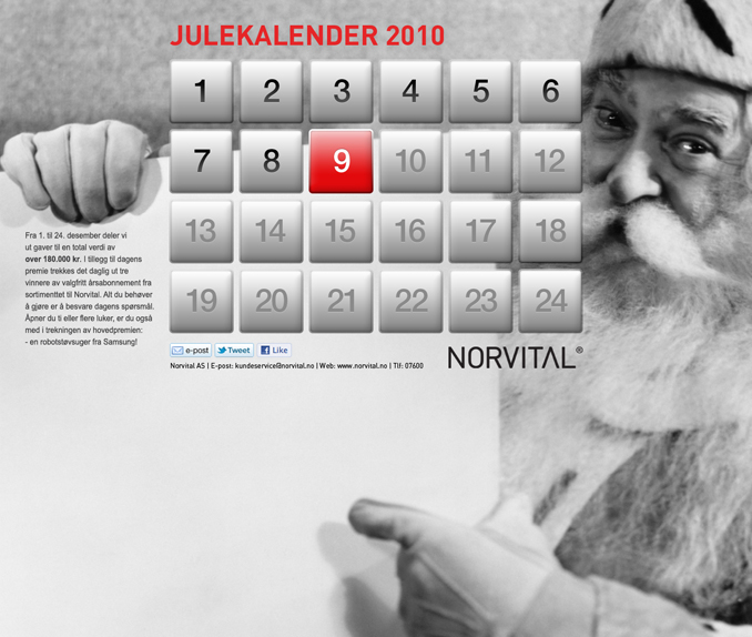 Norvital Christmas calender online